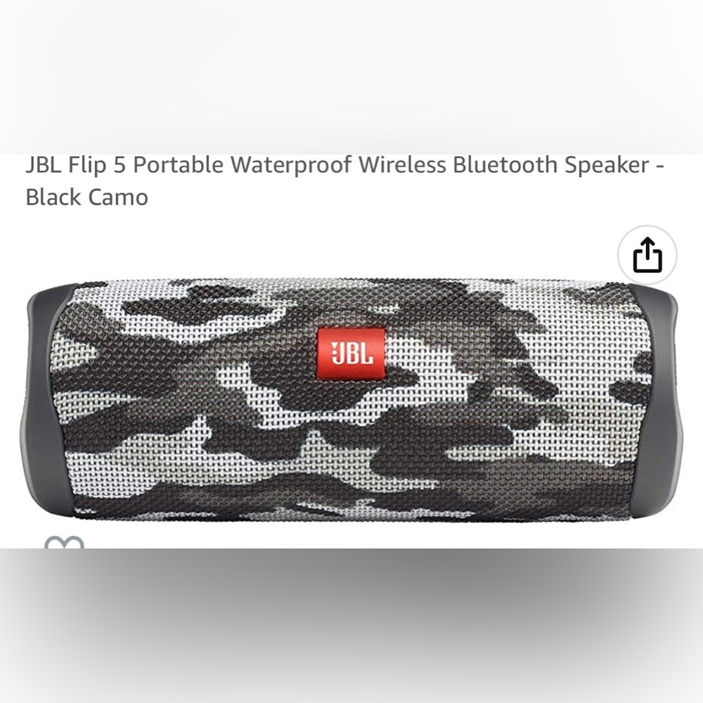 JBL Flip 5 Portable Waterproof Wireless Bluetooth Speaker - Black Camo